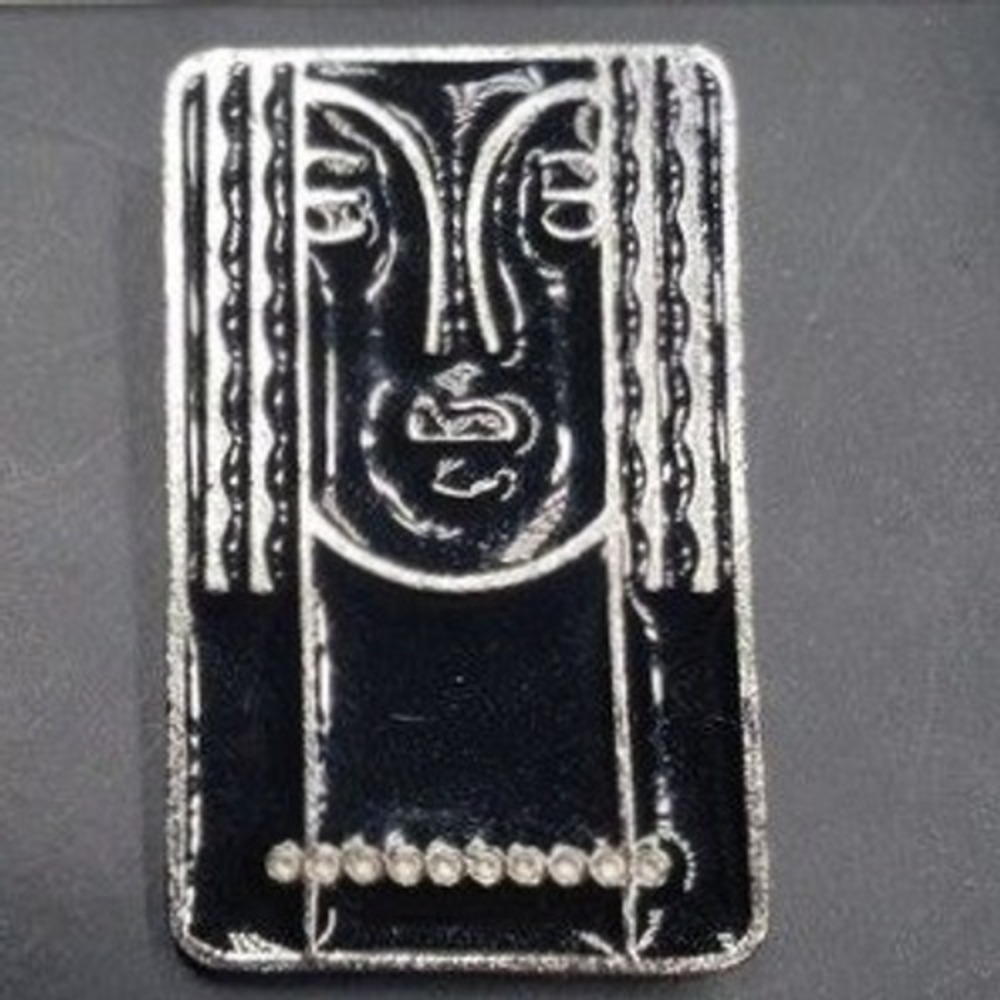 vintage RITZ‎ Enamel brooch pin pewter